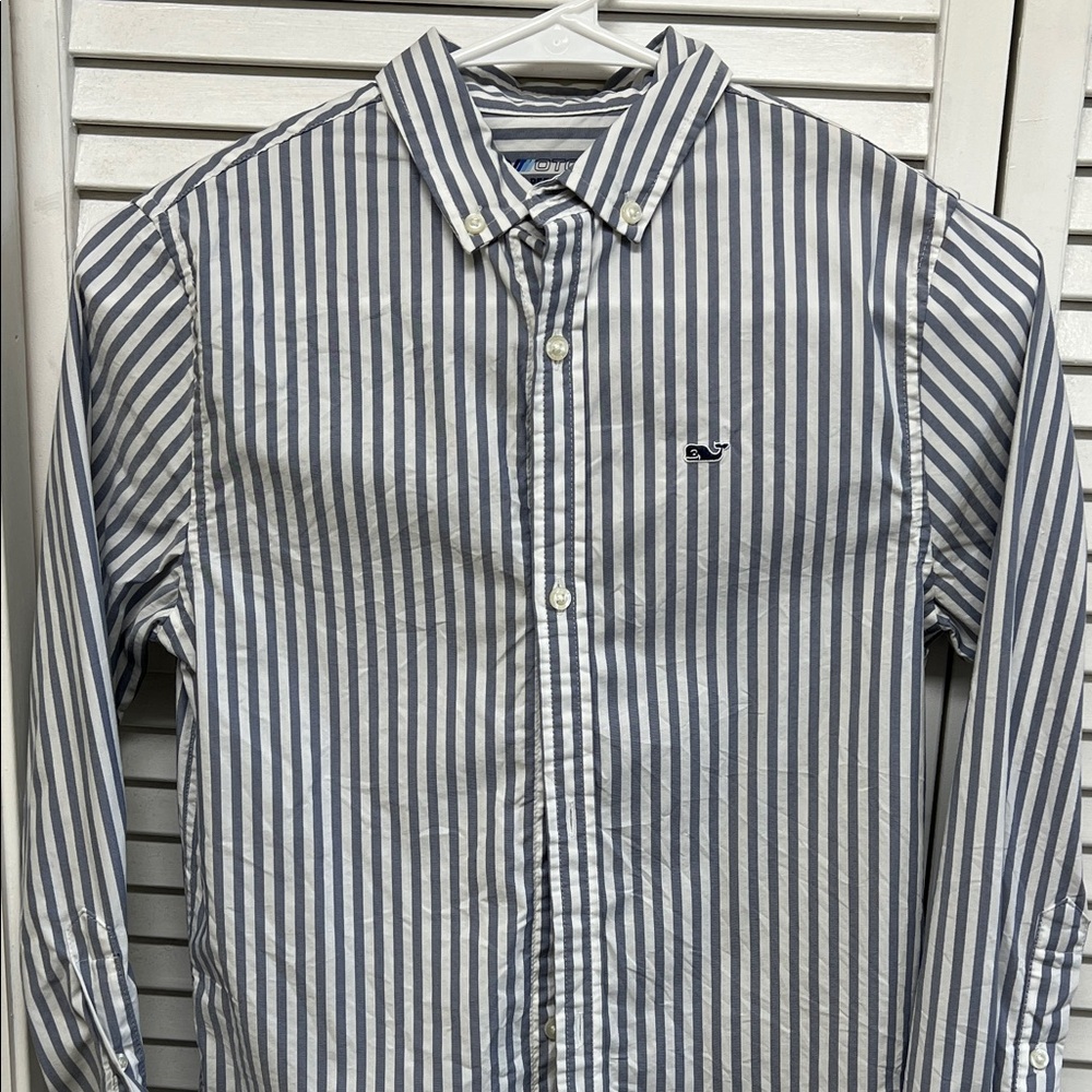 Vineyard Vines Blue and White Striped Button-Down Shirt